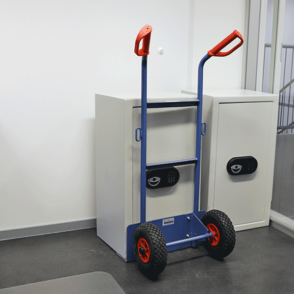 Steel hand truck with safe